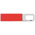 Флеш-карта USB 2.0 16 Gb с карабином Hook, красный/серебристый, фото 1