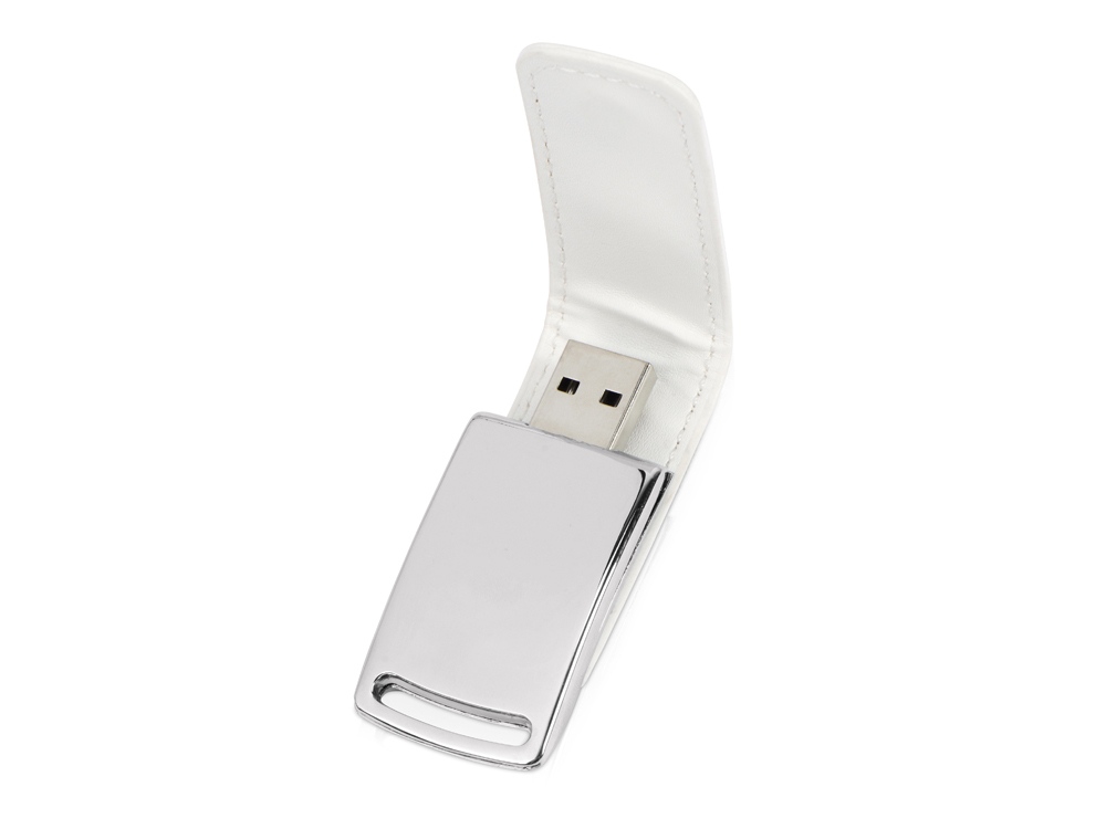 Флеш-карта USB 2.0 16 Gb с магнитным замком Vigo, белый/серебристый - купить оптом