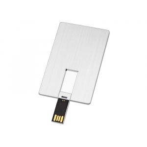 Флеш-карта USB 2.0 16 Gb в виде металлической карты Card Metal, серебристый - купить оптом