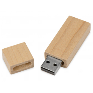 Флеш-карта USB 2.0 16 Gb Woody с магнитным колпачком, натуральный - купить оптом