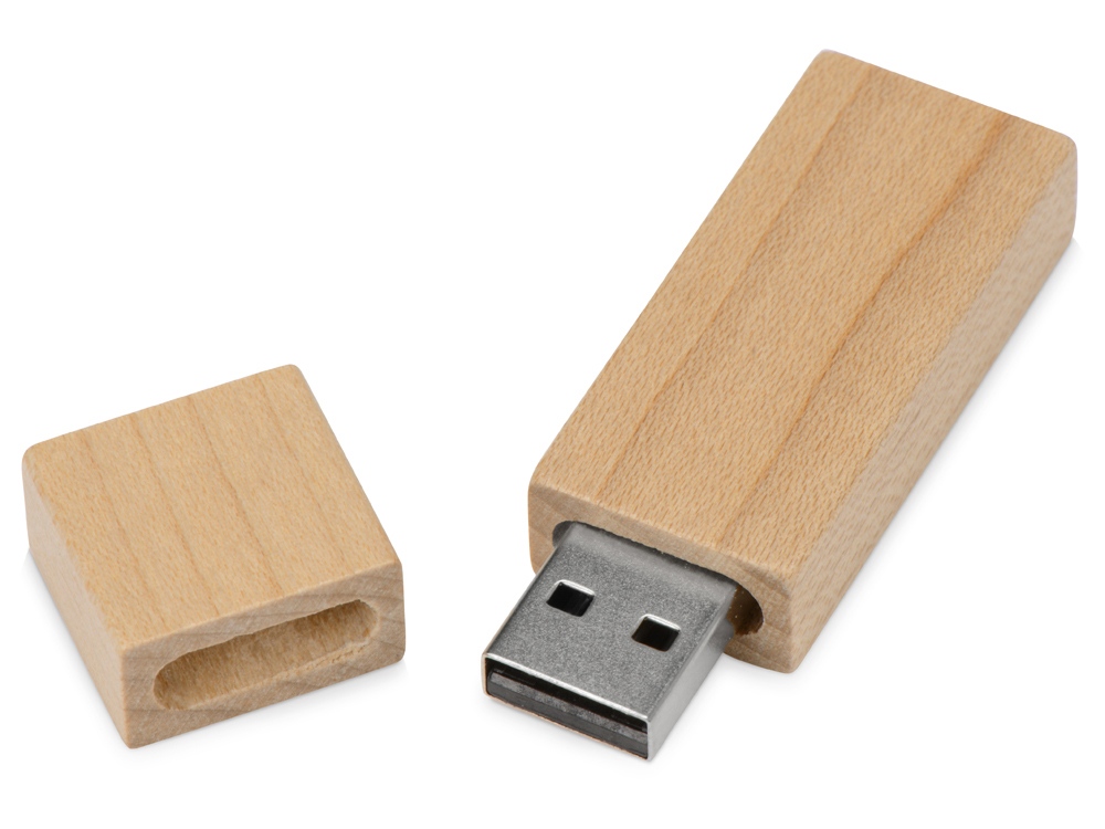 Флеш-карта USB 2.0 16 Gb Woody с магнитным колпачком, натуральный - купить оптом