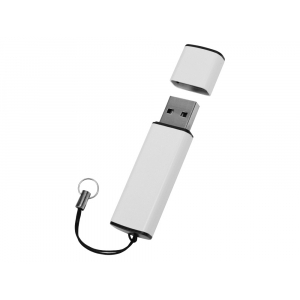 Флеш-карта USB 2.0 16 Gb металлическая с колпачком Borgir, белый - купить оптом