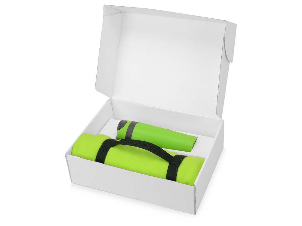 Подарочный набор Cozy с пледом и термокружкой, зеленый - купить оптом