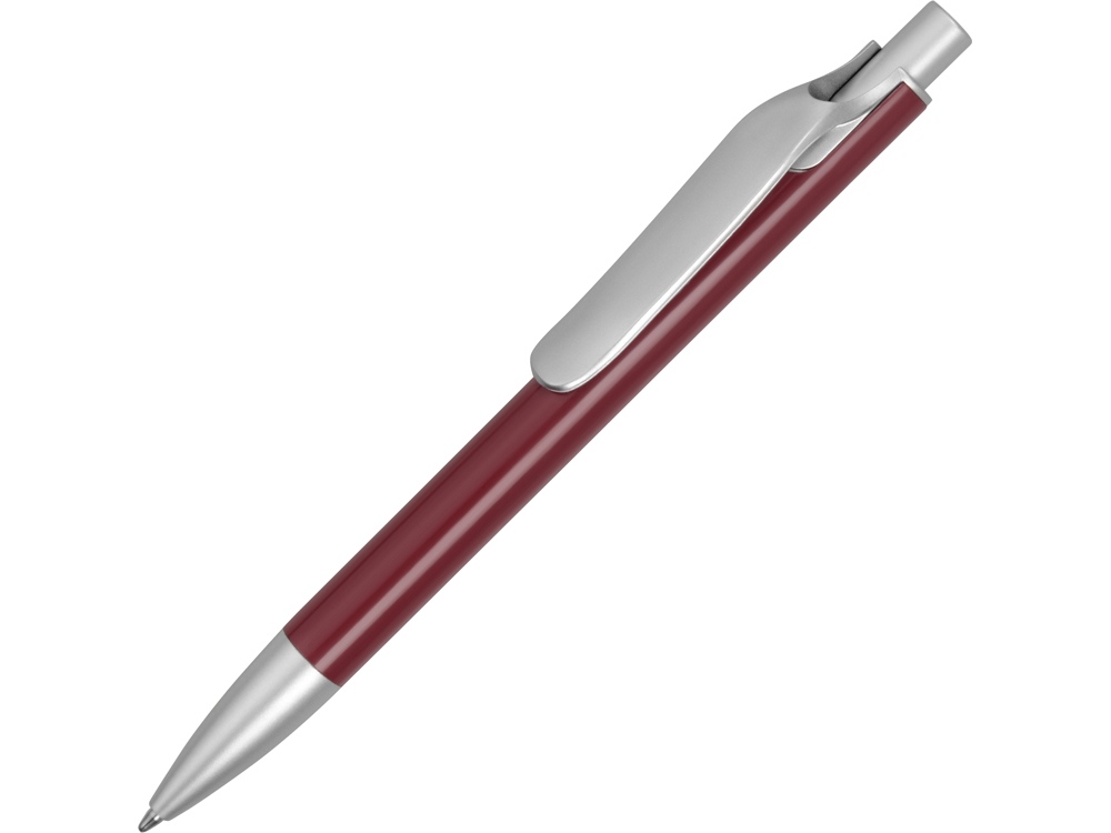 Ручка металлическая шариковая Large, бордовый/серебристый - купить оптом