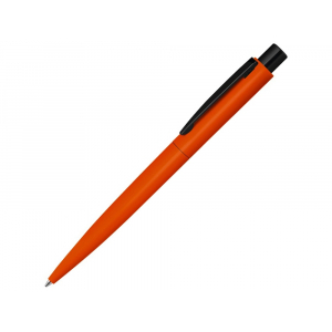 Ручка шариковая металлическая LUMOS M soft-touch, оранжевый/черный - купить оптом