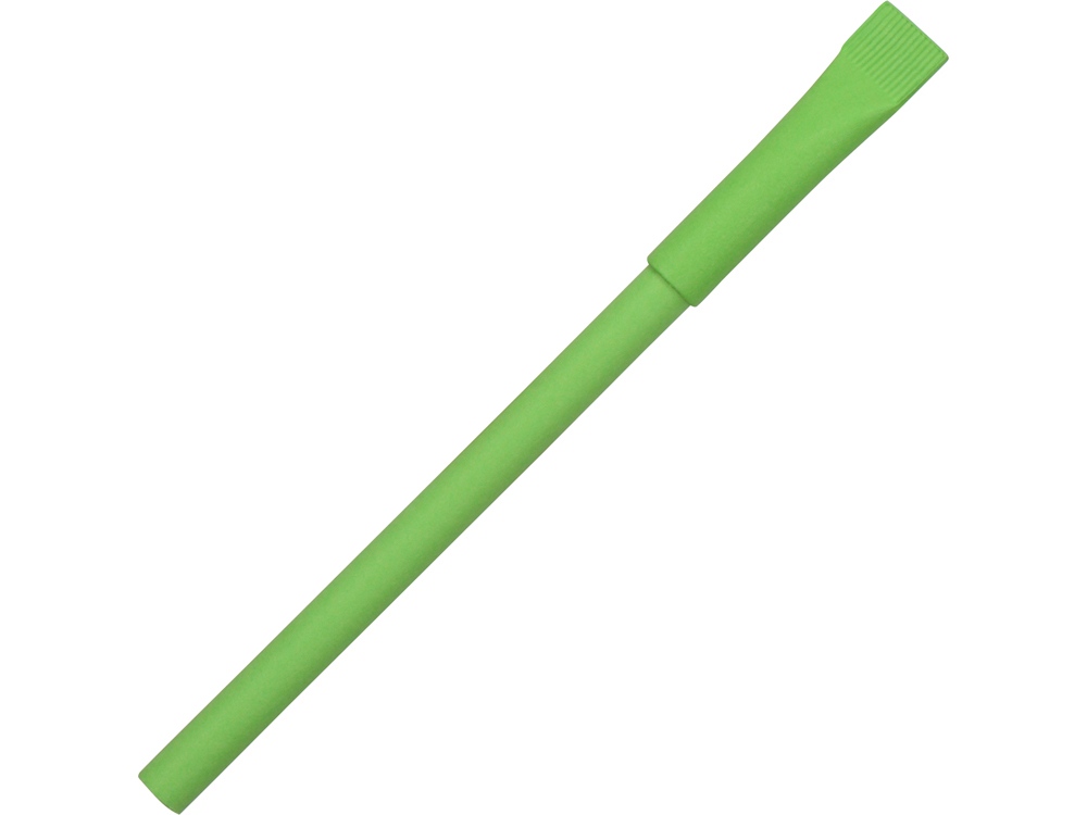 Ручка картонная с колпачком Recycled, зеленое яблоко - купить оптом