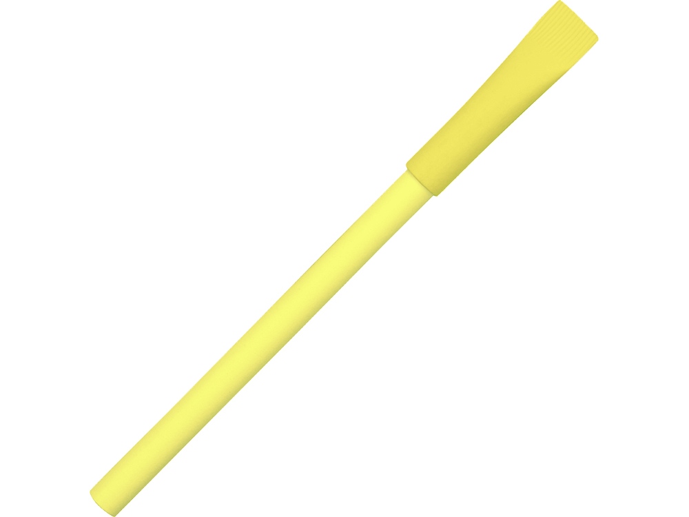Ручка картонная с колпачком Recycled, желтый - купить оптом