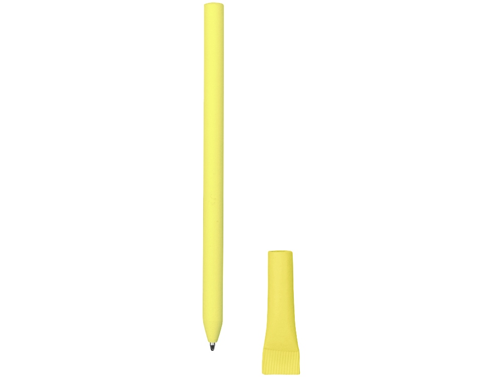 Ручка картонная с колпачком Recycled, желтый - купить оптом