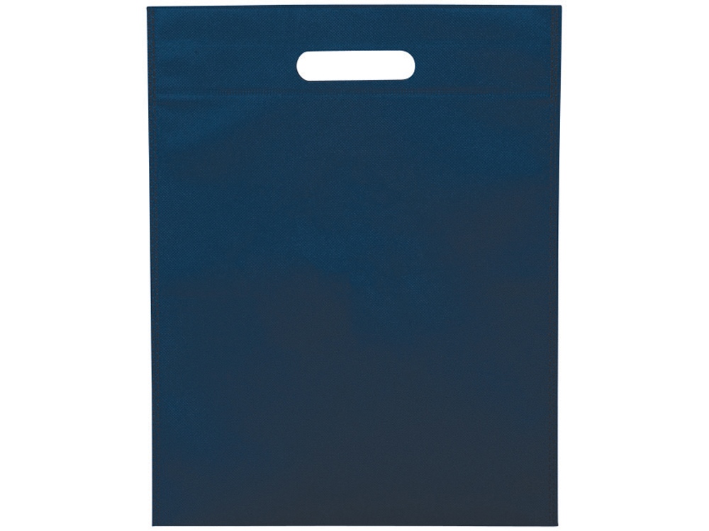 Большая просторная нетканая сумка-тоут для конференций, темно-синий - купить оптом