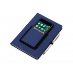 Блокнот Pocket 140*205 мм с карманом для телефона, синий, фото 1