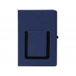 Блокнот Pocket 140*205 мм с карманом для телефона, синий, фото 3