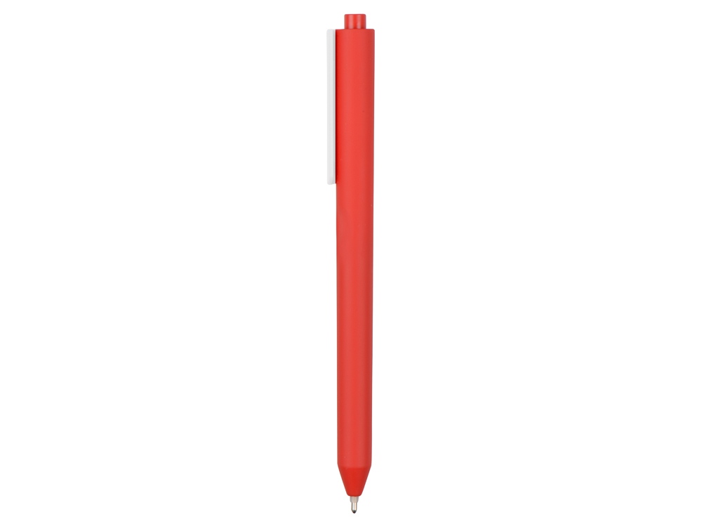 Ручка шариковая Pigra модель P03 PRM софт-тач, красный/белый - купить оптом