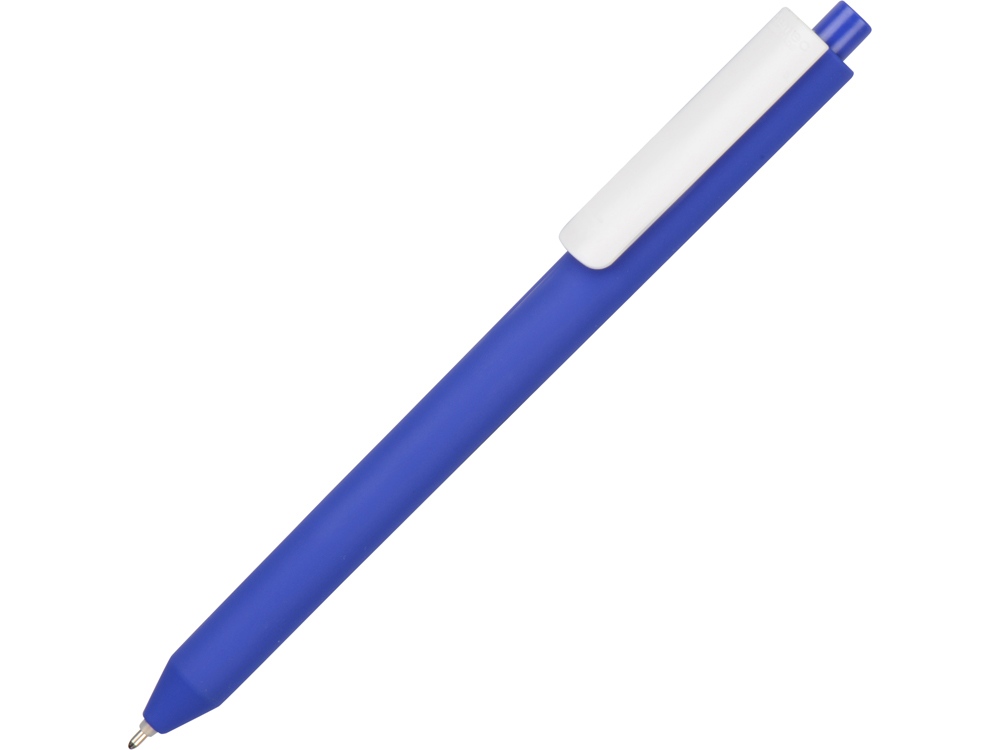 Ручка шариковая Pigra модель P03 PRM софт-тач, синий/белый - купить оптом