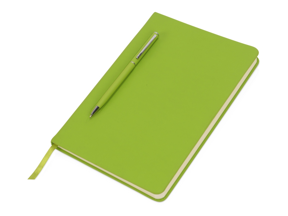 Блокнот А5 Magnet 14,3*21 с магнитным держателем для ручки, зеленое яблоко - купить оптом