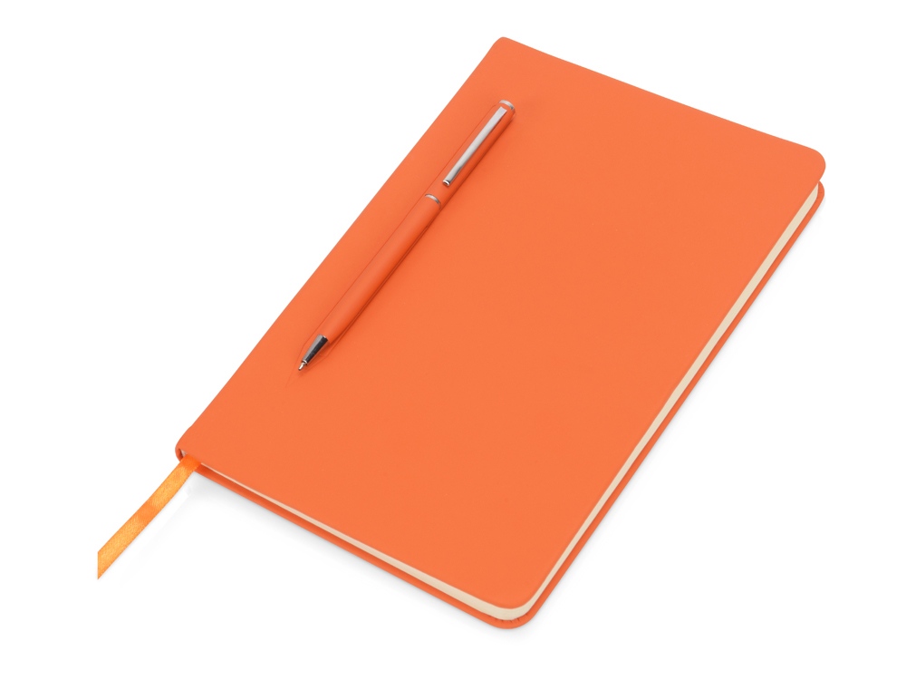 Блокнот А5 Magnet 14,3*21 с магнитным держателем для ручки, оранжевый - купить оптом