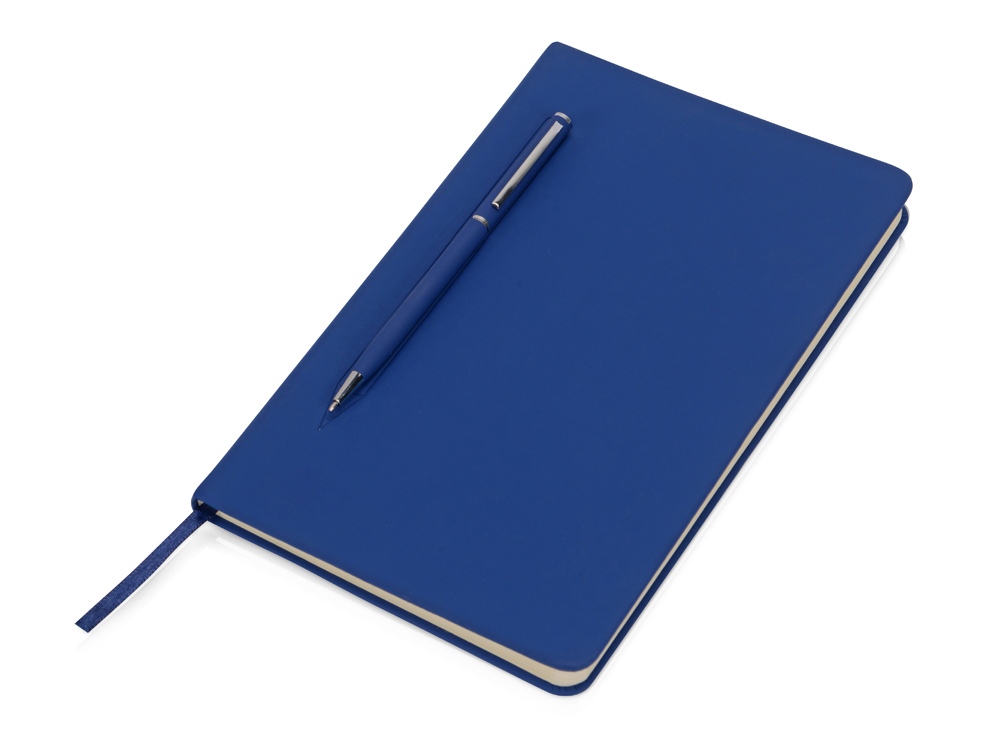 Блокнот А5 Magnet 14,3*21 с магнитным держателем для ручки, синий - купить оптом