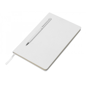 Блокнот А5 Magnet 14,3*21 с магнитным держателем для ручки, белый - купить оптом