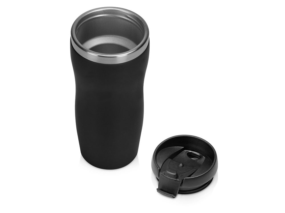 Термокружка Mony Steel 350 мл, soft touch, черный - купить оптом