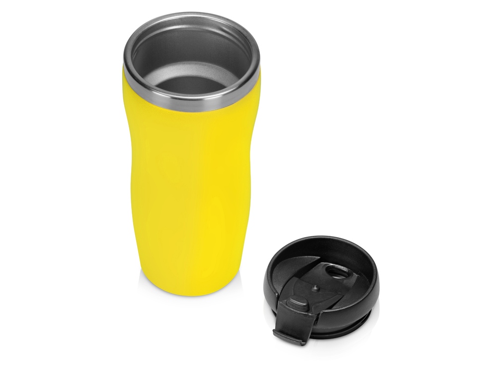 Термокружка Mony Steel 350 мл, soft touch, желтый - купить оптом