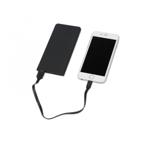 Портативное зарядное устройство с белой подсветкой логотипа Faros, soft-touch, 4000 mAh, черный - купить оптом