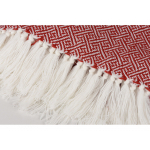 Плед акриловый Tassel с белой бахромой, красный, фото 1