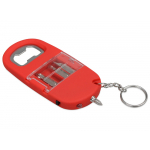 Брелок-открывалка с отвертками и фонариком Uni, софт-тач, красный, фото 2
