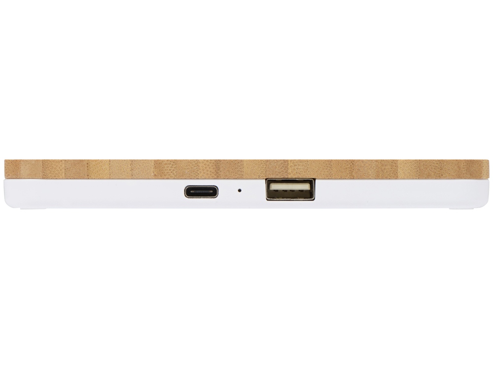 Беспроводное зарядное устройство-органайзер из бамбука Timber, натуральный/белый - купить оптом