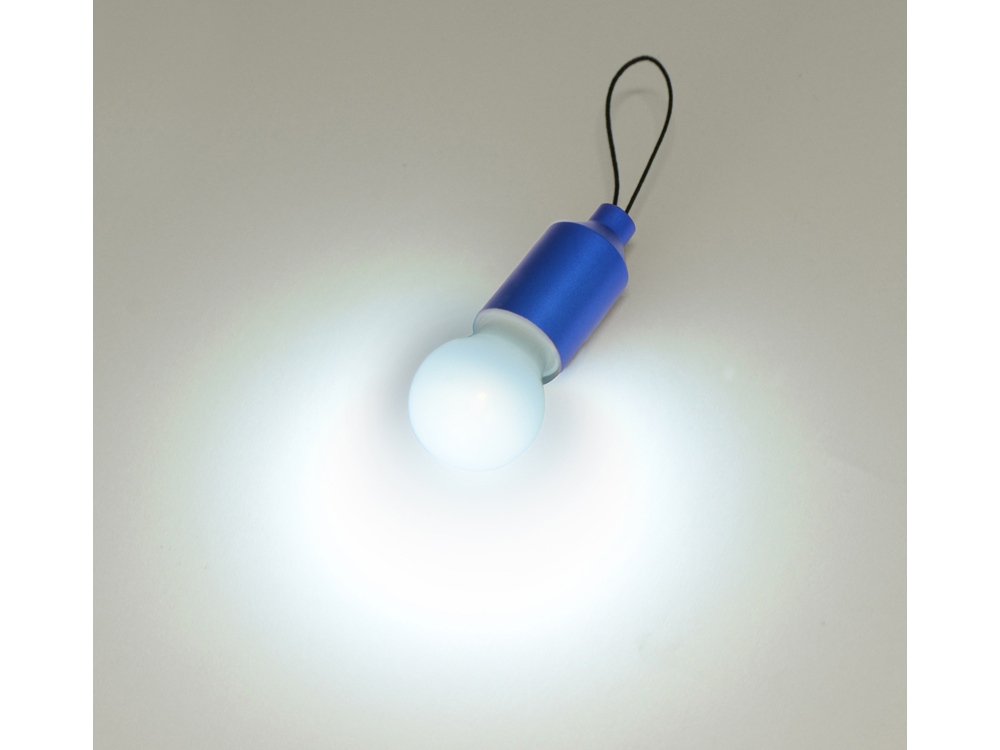 Брелок с мини-лампой Pinhole, синий - купить оптом