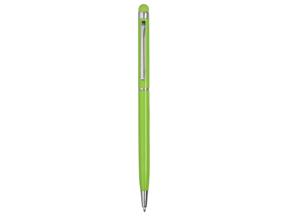 Ручка-стилус металлическая шариковая Jucy, зеленое яблоко - купить оптом