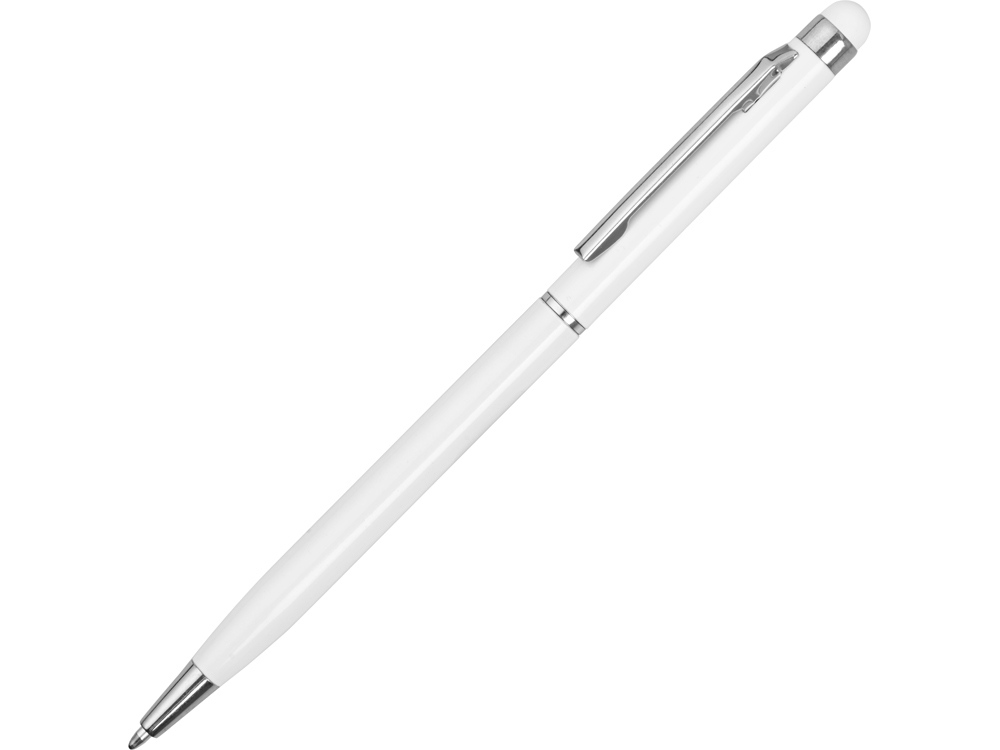 Ручка-стилус металлическая шариковая Jucy, белый - купить оптом