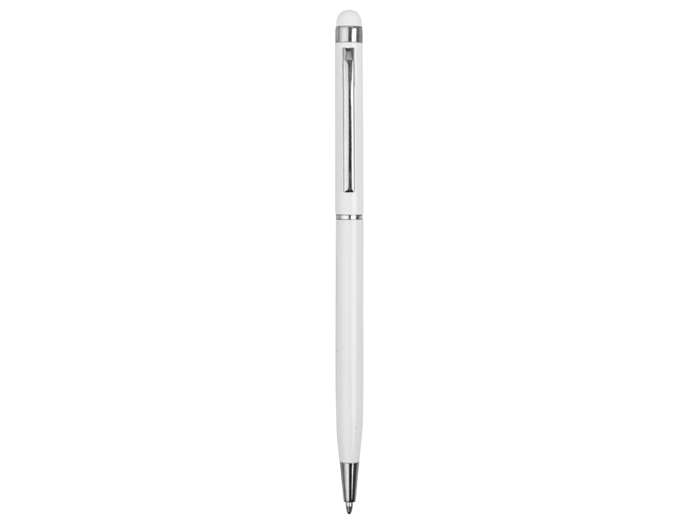 Ручка-стилус металлическая шариковая Jucy, белый - купить оптом
