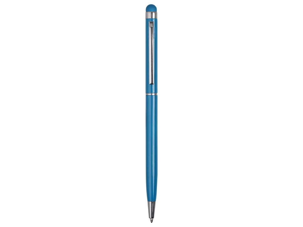 Ручка-стилус металлическая шариковая Jucy, голубой - купить оптом