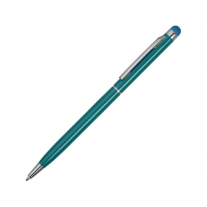 Ручка-стилус металлическая шариковая Jucy, бирюзовый - купить оптом