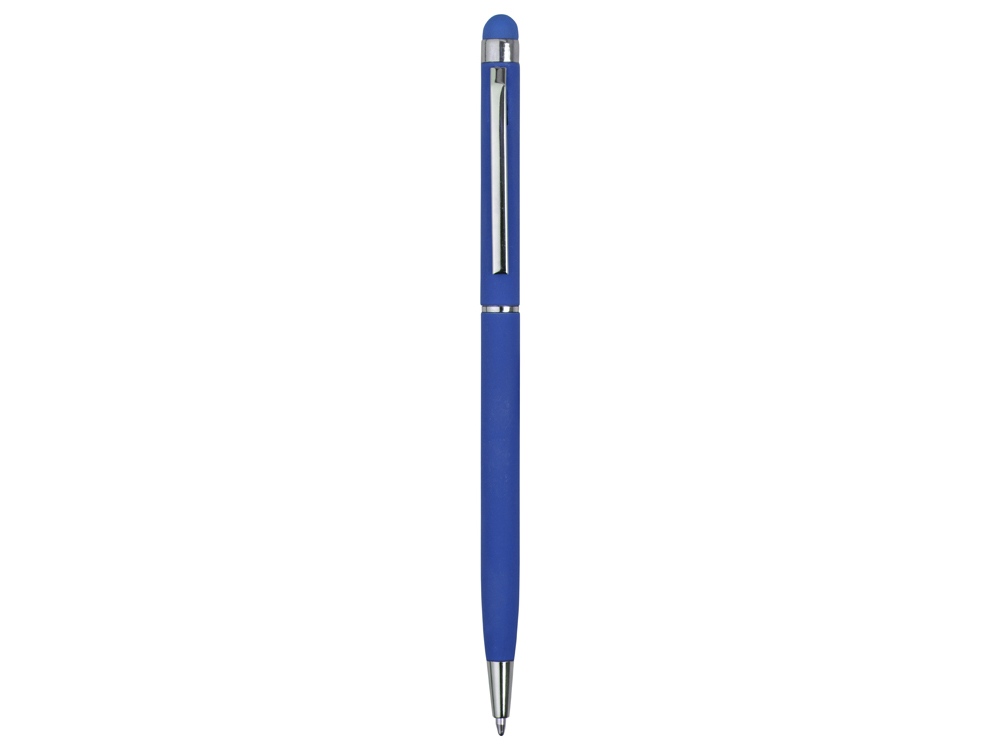 Ручка-стилус шариковая Jucy Soft с покрытием soft touch, синий - купить оптом