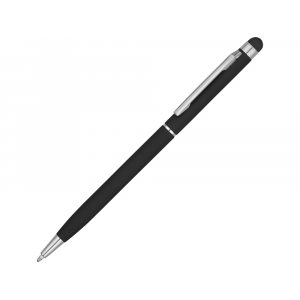 Ручка-стилус шариковая Jucy Soft с покрытием soft touch, черный - купить оптом