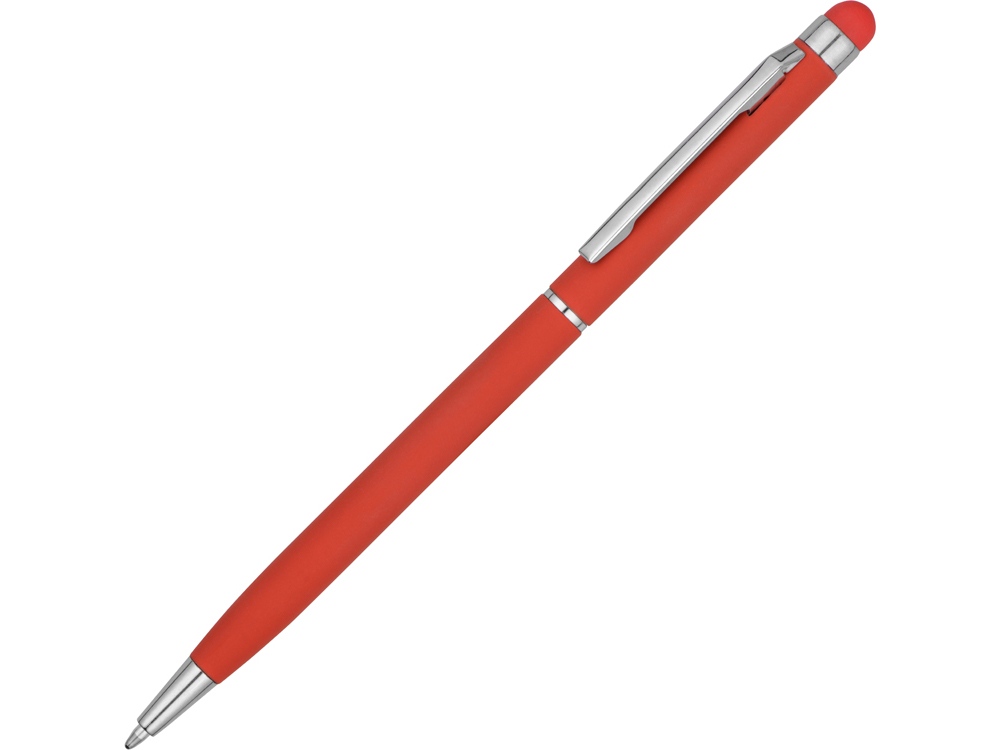 Ручка-стилус шариковая Jucy Soft с покрытием soft touch, красный - купить оптом