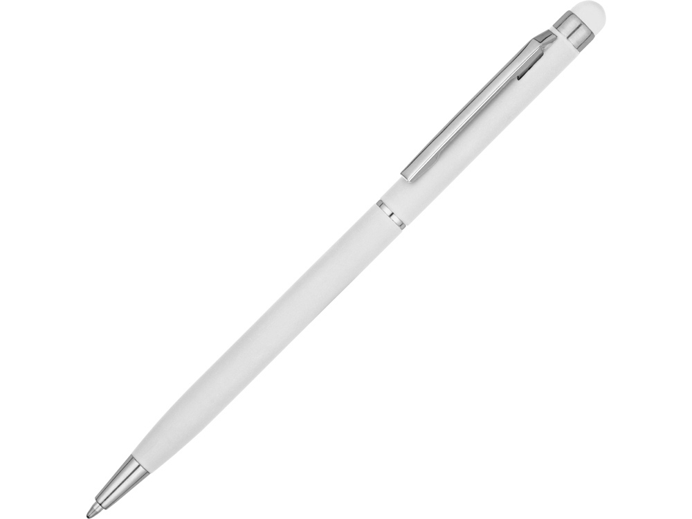 Ручка-стилус шариковая Jucy Soft с покрытием soft touch, белый - купить оптом