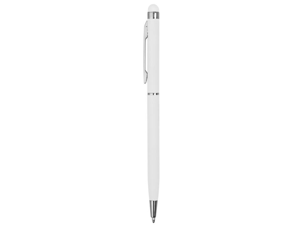 Ручка-стилус шариковая Jucy Soft с покрытием soft touch, белый - купить оптом