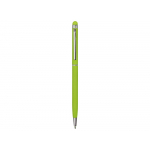 Ручка-стилус шариковая Jucy Soft с покрытием soft touch, зеленое яблоко, фото 1