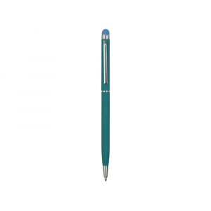 Ручка-стилус шариковая Jucy Soft с покрытием soft touch, бирюзовый - купить оптом