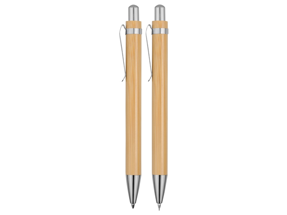 Набор Bamboo шариковая ручка и механический карандаш, натуральный - купить оптом