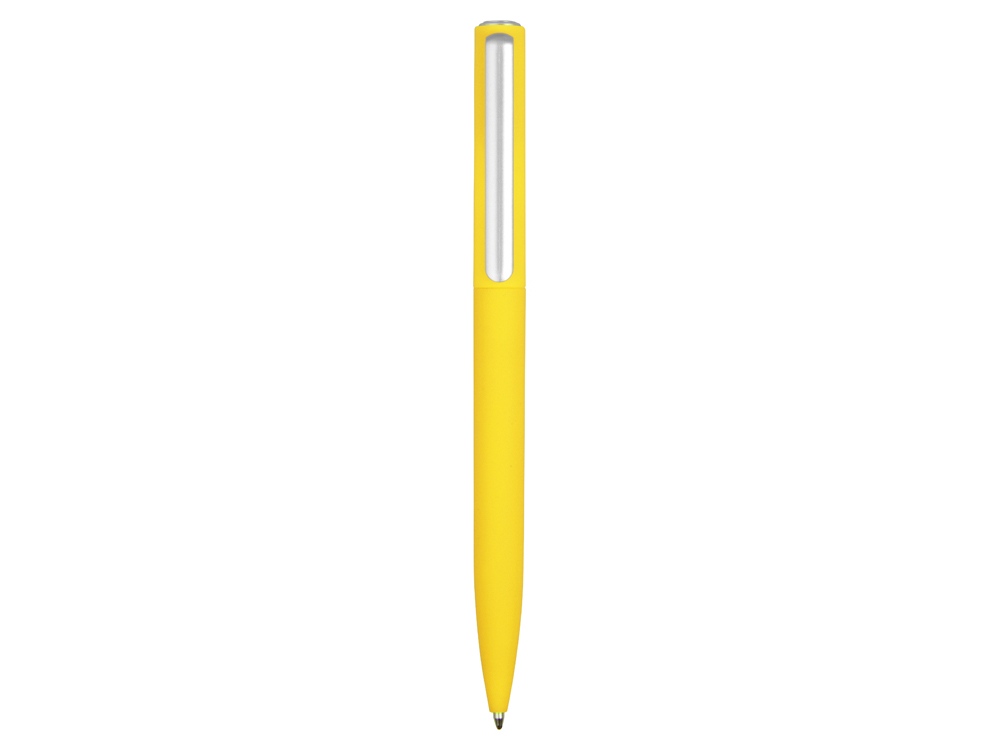 Ручка шариковая пластиковая Bon с покрытием soft touch, желтый - купить оптом