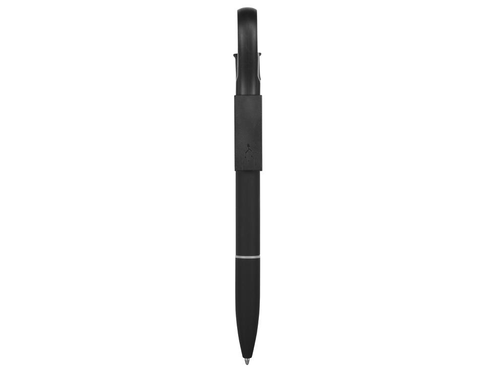 Ручка шариковая с кабелем USB, черный - купить оптом