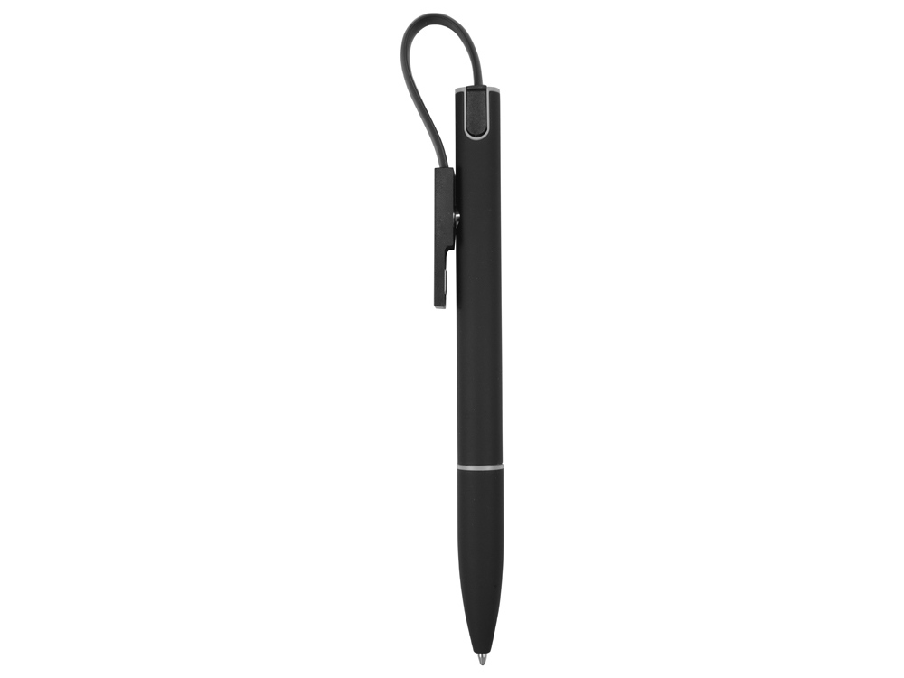 Ручка шариковая с кабелем USB, черный - купить оптом