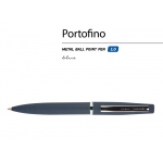 Ручка Portofino шариковая  автоматическая, синий металлический корпус, 1.0 мм, синяя, фото 1