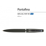 Ручка Portofino шариковая  автоматическая, черный металлический корпус, 1,0 мм, синяя, фото 1