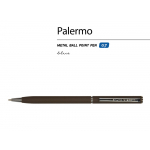 Ручка Palermo шариковая  автоматическая, коричневый металлический корпус, 0,7 мм, синяя, фото 1