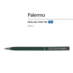 Ручка Palermo шариковая  автоматическая, зеленый металлический корпус, 0,7 мм, синяя, фото 1