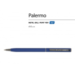 Ручка Palermo шариковая  автоматическая, синий металлический корпус, 0,7 мм, синяя, фото 1