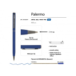 Ручка Palermo шариковая  автоматическая, синий металлический корпус, 0,7 мм, синяя, фото 2